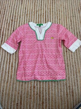 Masters Kids Patterned Girls' shirt with White Accents and Green Trim